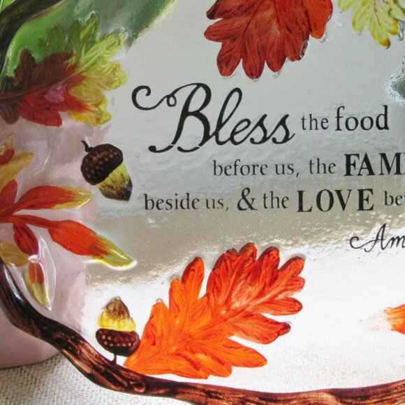 Fall Leaves Blessings Glass Food Tray - 14-1/2" x 10" - Picture 3 of 5